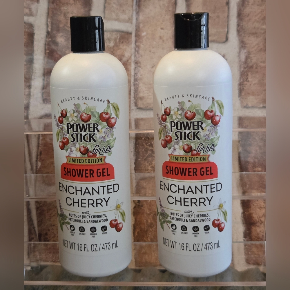 Power Stick Shower Gel for Her  Limited Edition Enchanted Cherry Scent-Pack of 2